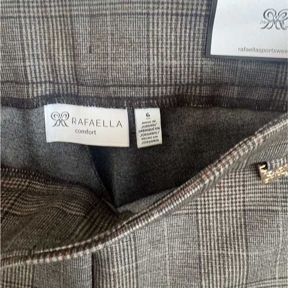 RAFAELLA Women's Size 6 Slim‎ Leg Fit Stretch Waistband Pull On Pants Plaid - Picture 4 of 5